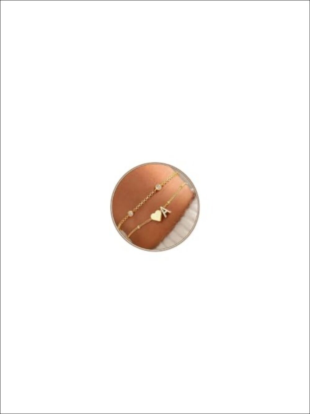 14k Gold Plated Heart Initial Charm Bracelet Girls Gift Jewelry